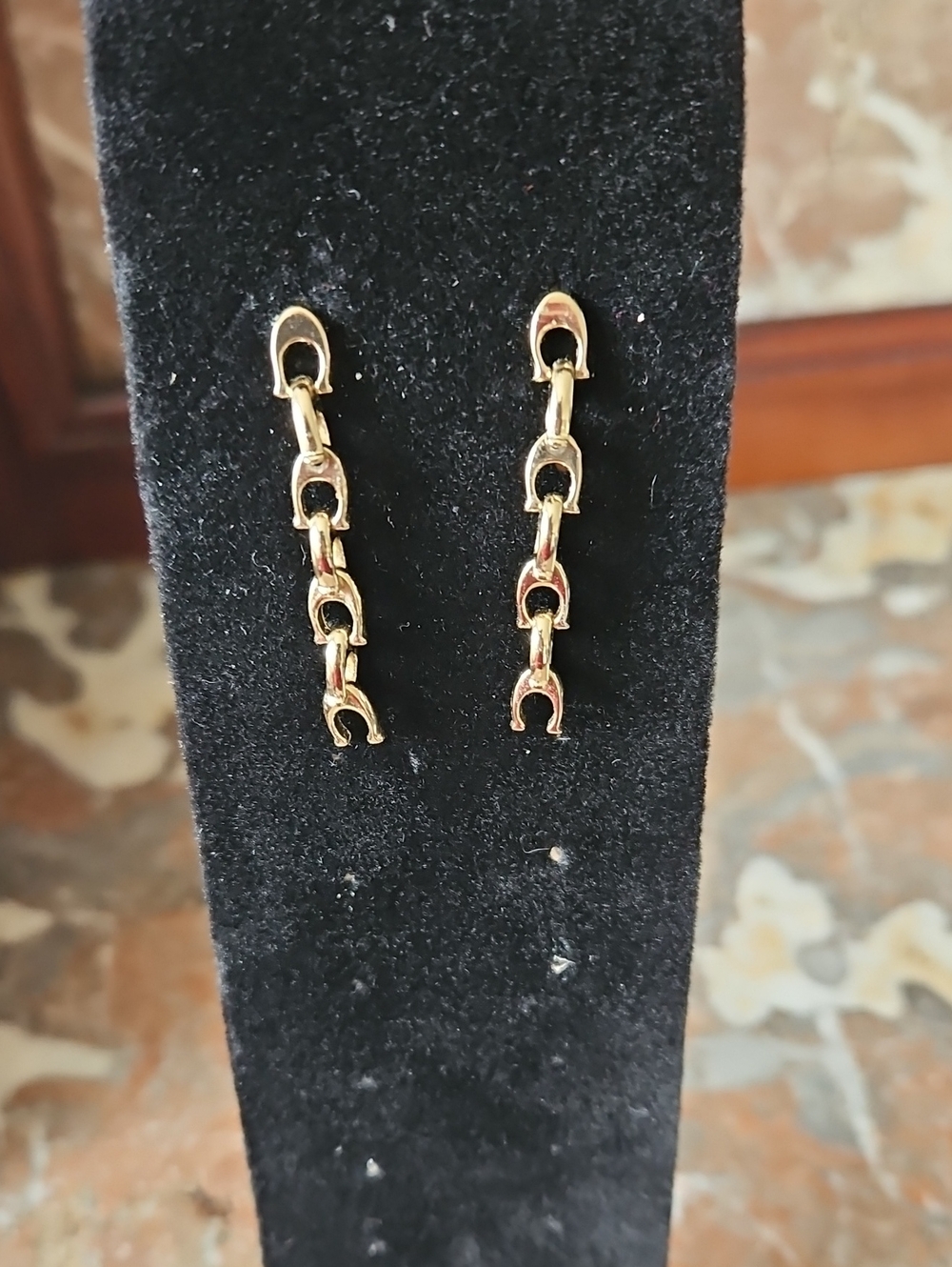 Coach C Linked Logo Earrings Gold Tone